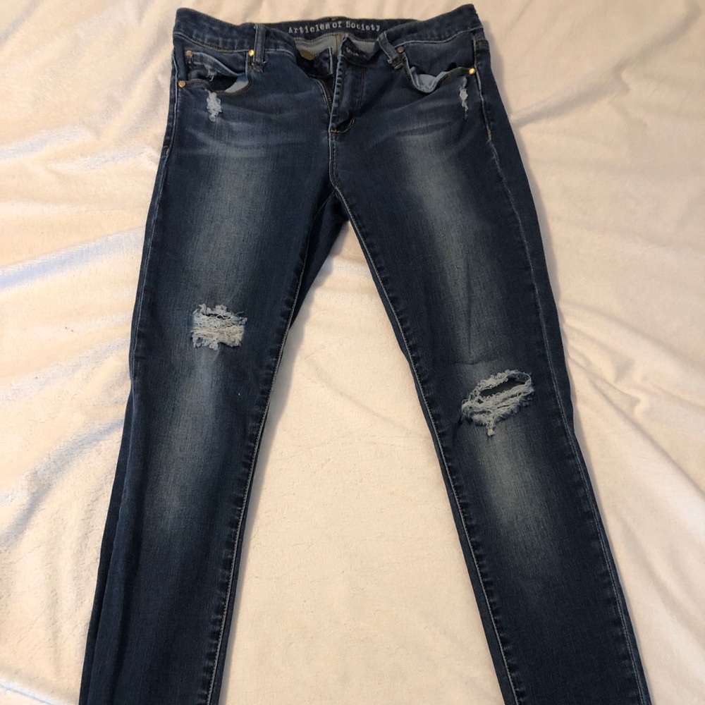 Articles of Society Distressed Jeans w/ Raw Hem